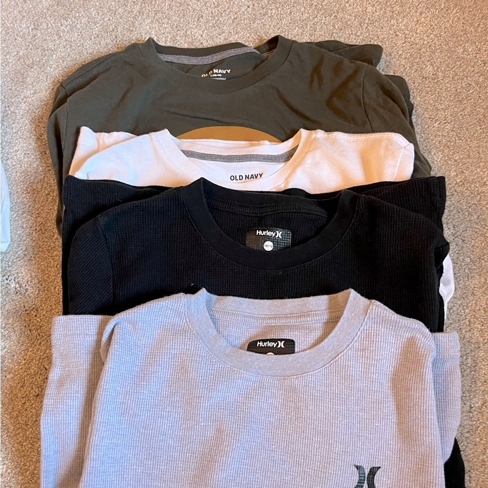 4 Boys long sleeve T-shirts.  L (10-12)